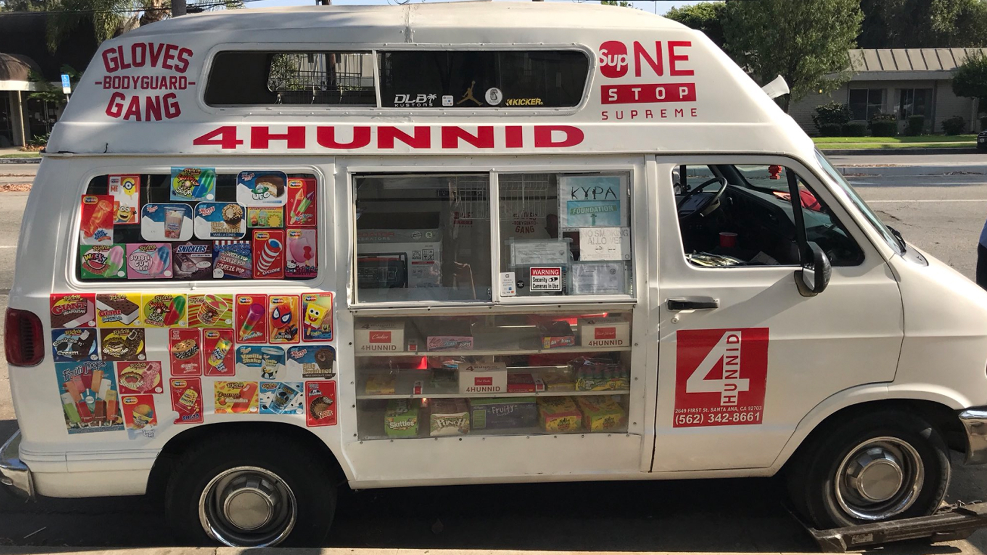 An ice cream truck that investigators believe was used to sell drugs is seen on Aug. 26, 2018. (Credit: Long Beach Police Department)