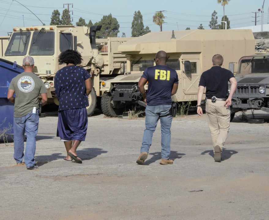 The FBI provided this image of an operation in Inglewood on Aug. 29, 2018.