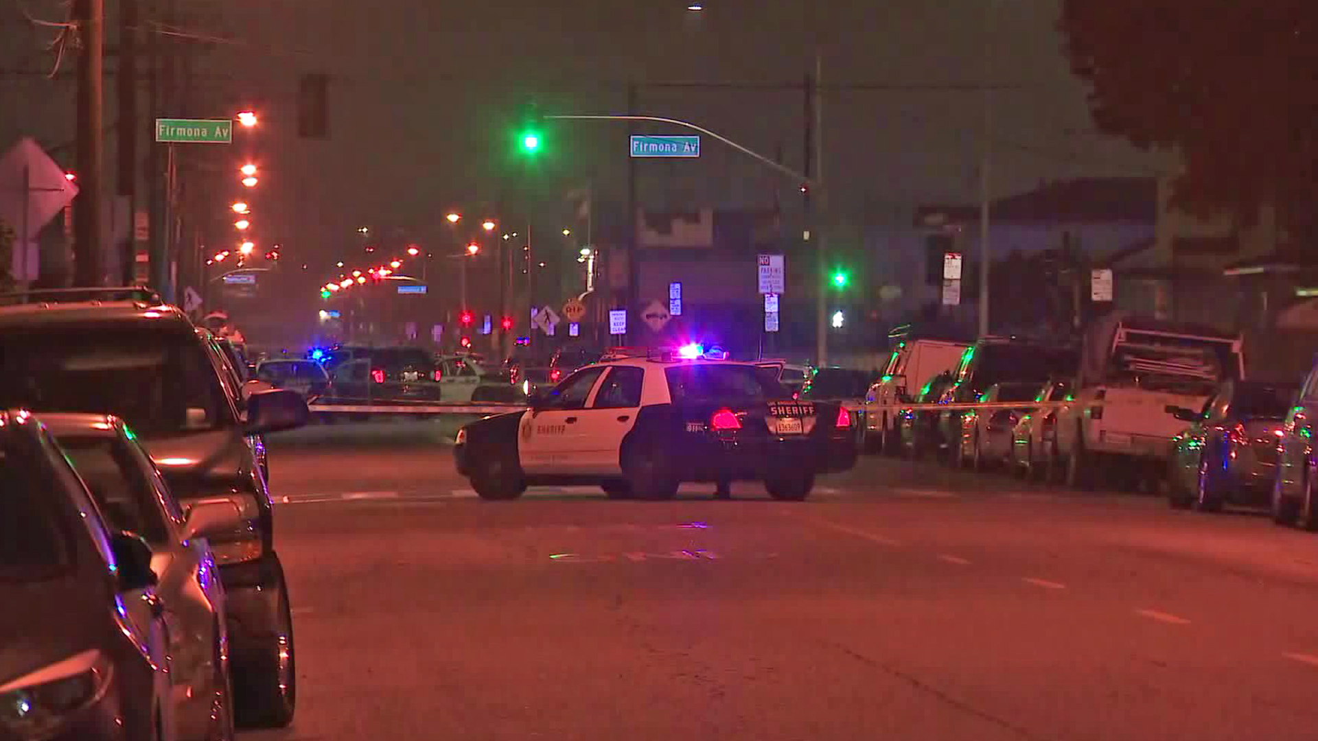 Authorities investigate a deputy-involved shooting in the South Bay on Aug. 17, 2018. (Credit: KTLA)