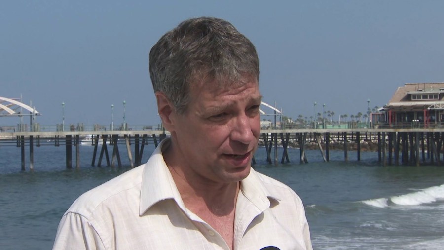 Michael Scott Moore speaks to KTLA about his experiences being held captive by Somali pirates during an interview from Redondo Beach on Aug. 24, 2018. (Credit: KTLA)