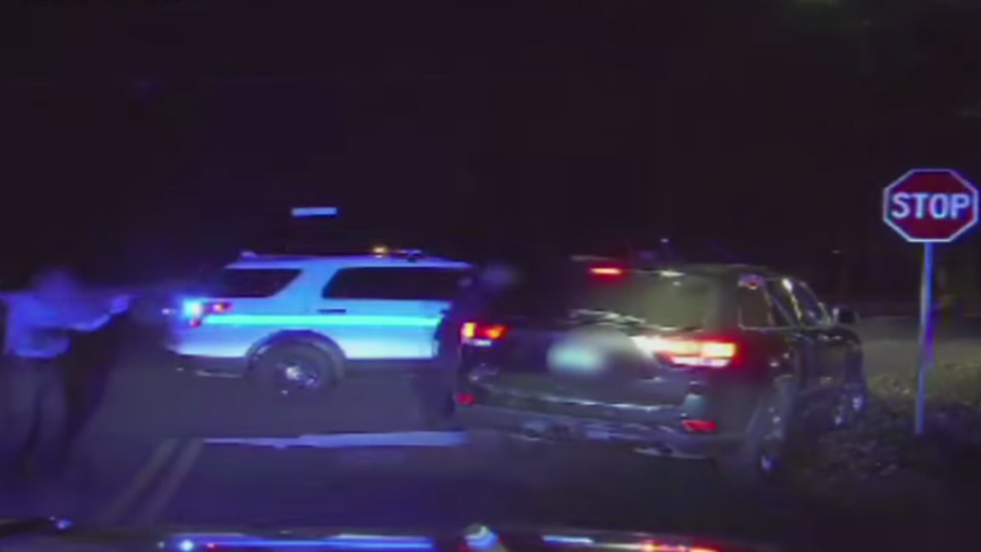 This still is from dash cam footage released by U.S. Park Police in Fairfax County of the fatal shooting of a man on Nov. 17, 2017. (Credit: Fairfax County Police via Youtube)