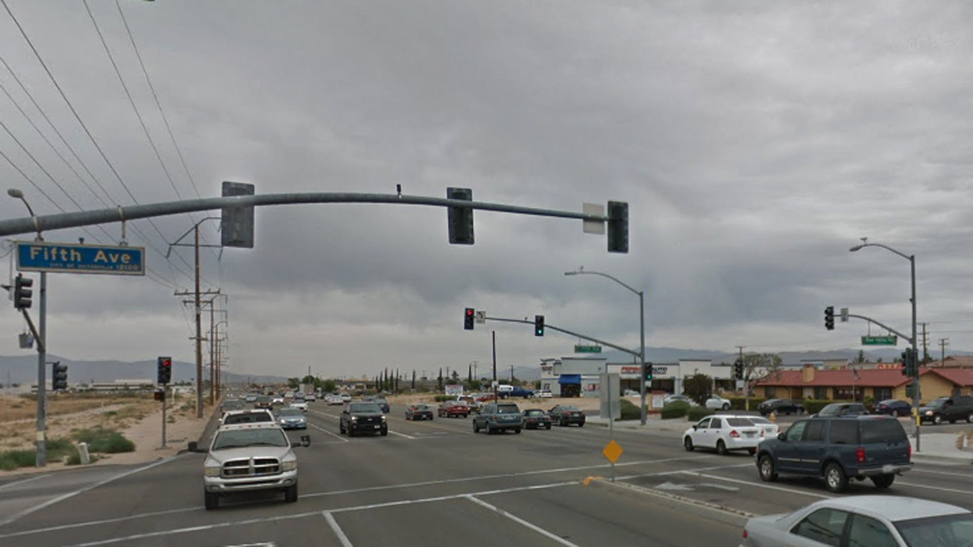 The intersection of Bear Valley Road and Fifth Avenue, on the border of Hesperia and Victorville, is seen in a Google Maps Street View image from May 2017.