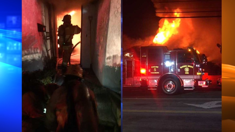 A man and woman were found dead following an intense fire at a Garden Grove house on Sept. 22, 2018. (Credit: Garden Grove Fire Department)