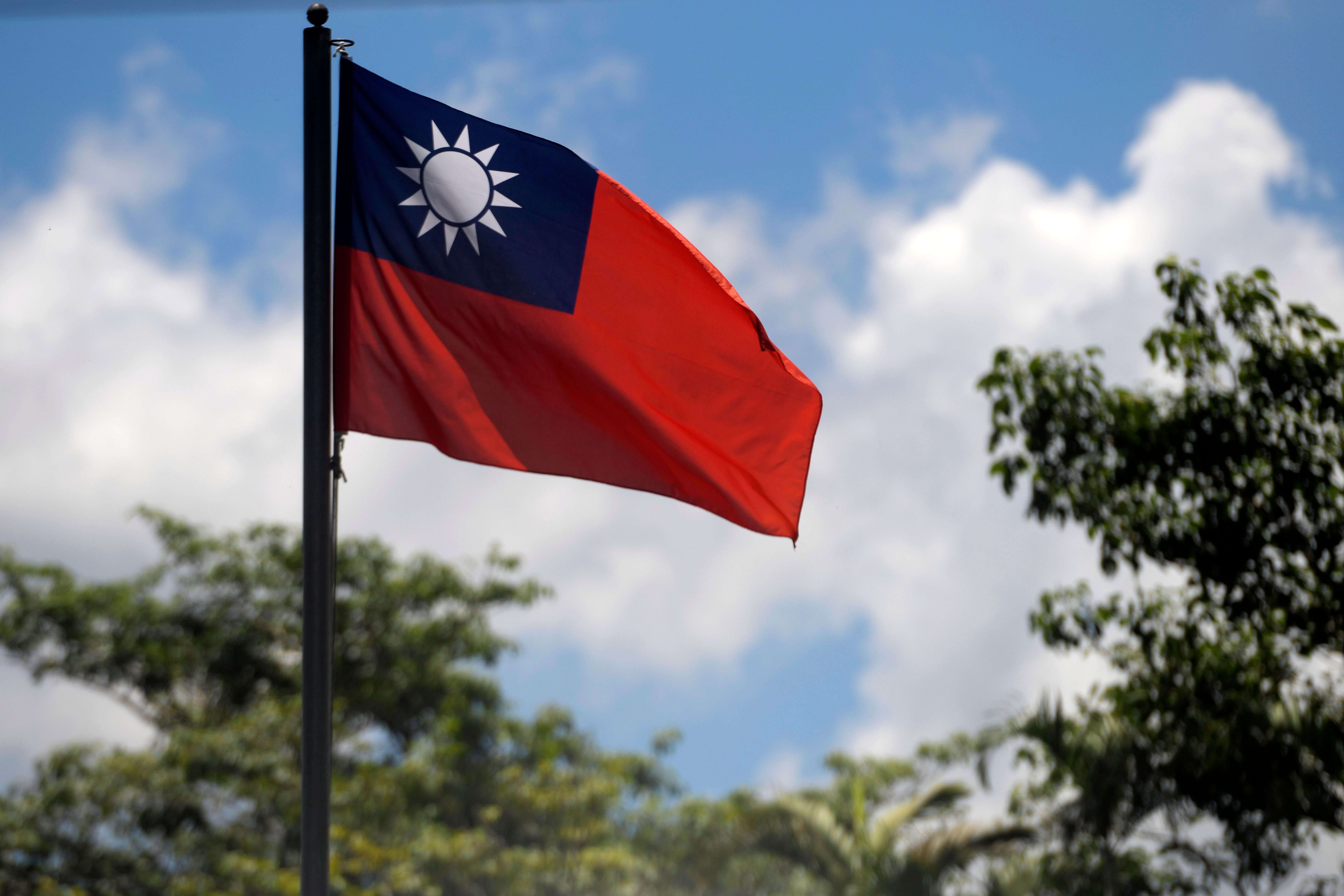 The Taiwan flag is seen at the embassy of Taiwan in San Salvador, El Salvador on Aug.21, 2018. (Credit: MARVIN RECINOS/AFP/Getty Images)