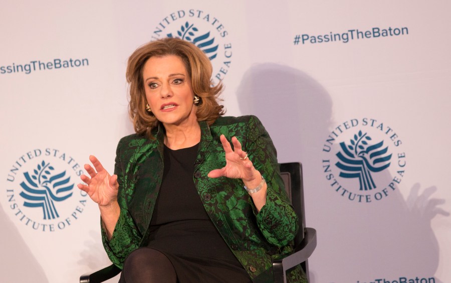 Kathleen Troia "K.T." McFarland, then Deputy National Security Advisor Designate, speaks during a conference on the transition of the U.S. presidency from Obama to Trump at the U.S. Institute of Peace in Washington D.C., Jan. 10, 2017. (Credit: CHRIS KLEPONIS/AFP/Getty Images)