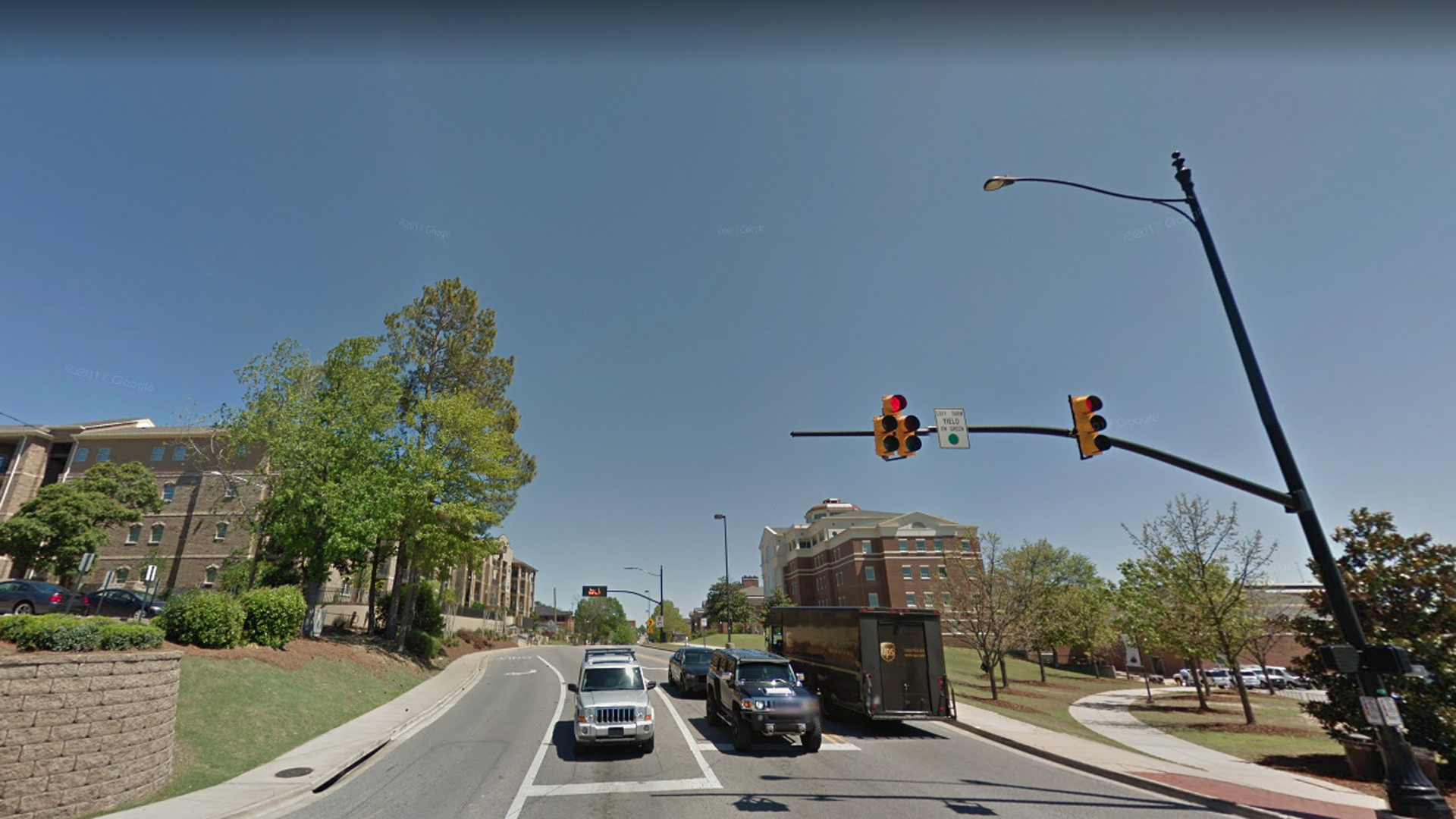 An area of West Magnolia Avenue near Auburn University in Alabama, which is near where one person was killed and fours others wounded in a shooting, is seen in this undated image. (Credit: Google Maps)