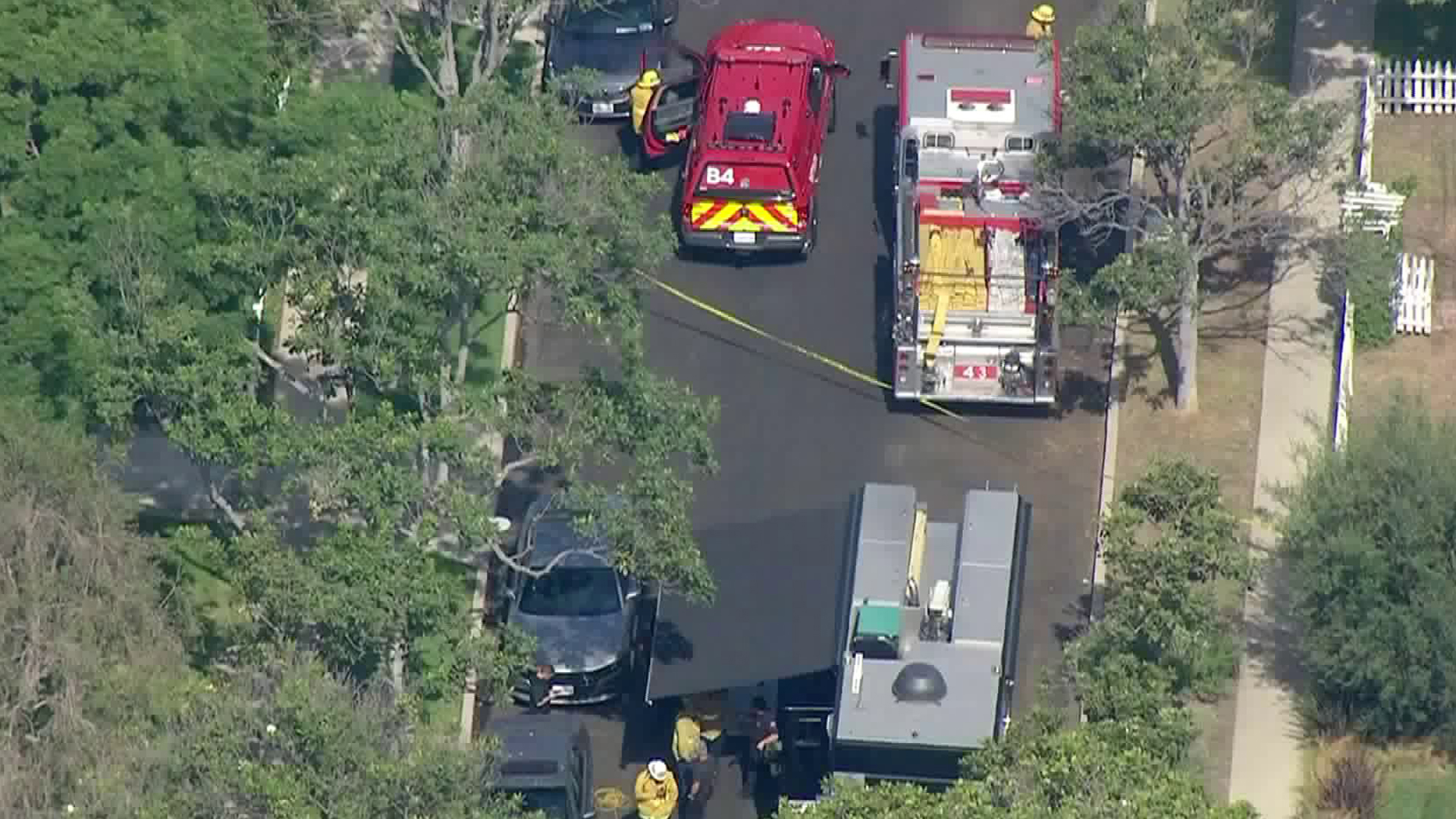 Police investigate a chemical substance in Sawtelle on Sept. 20, 2018. (Credit: KTLA)