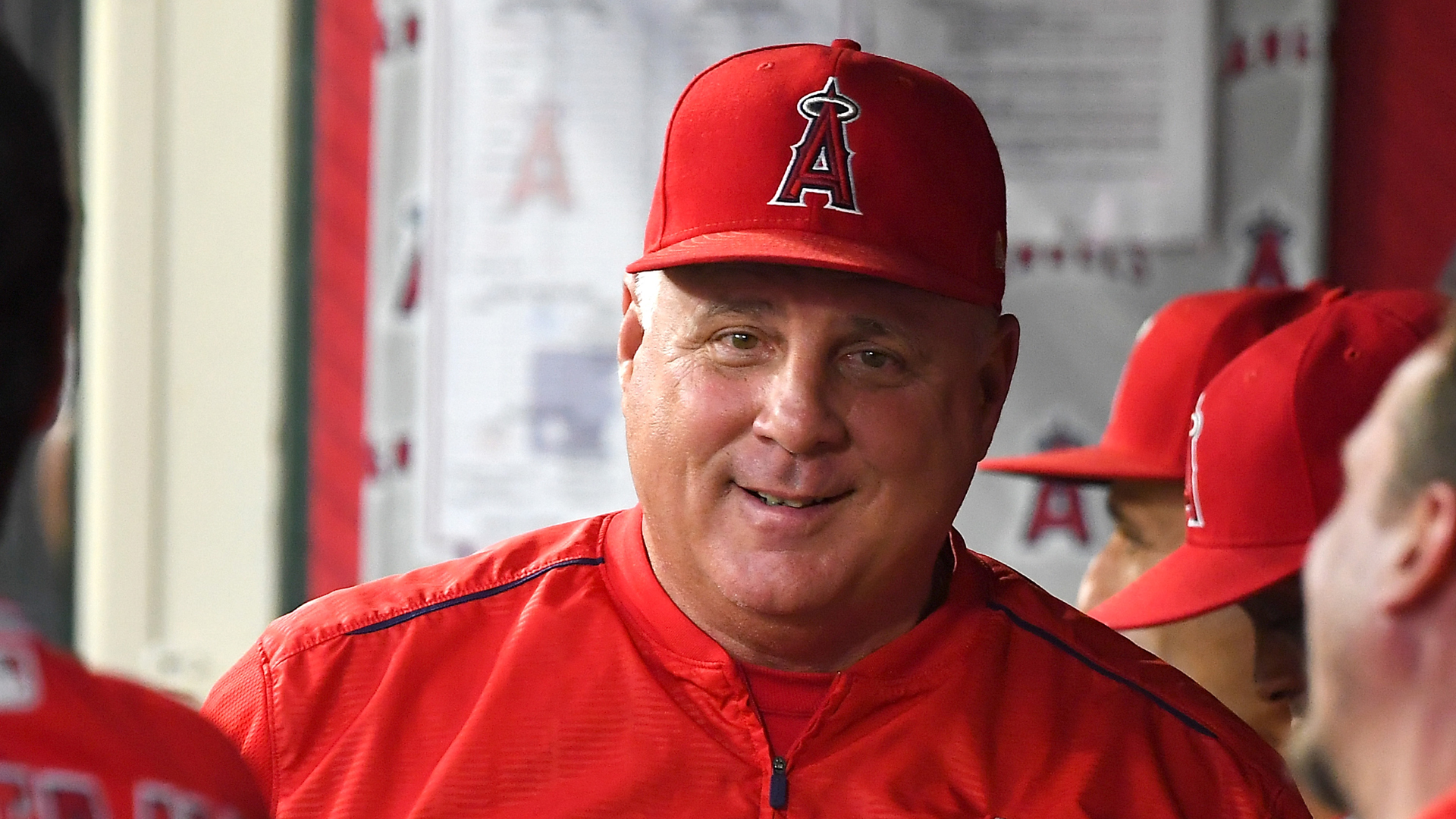 Manager Mike Scioscia of the Los Angeles Angels of Anaheim in the dugout during the game against the Seattle Mariners at Angel Stadium on September 13, 2018 in Anaheim. (Credit: Jayne Kamin-Oncea/Getty Images)