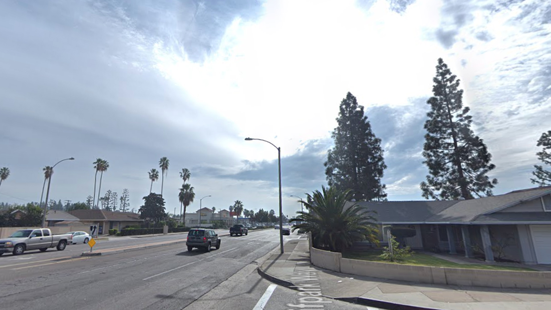 This undated image shows an intersection in Anaheim near where a collision on Oct. 26, 2018, left two people dead. (Credit: Google Maps)