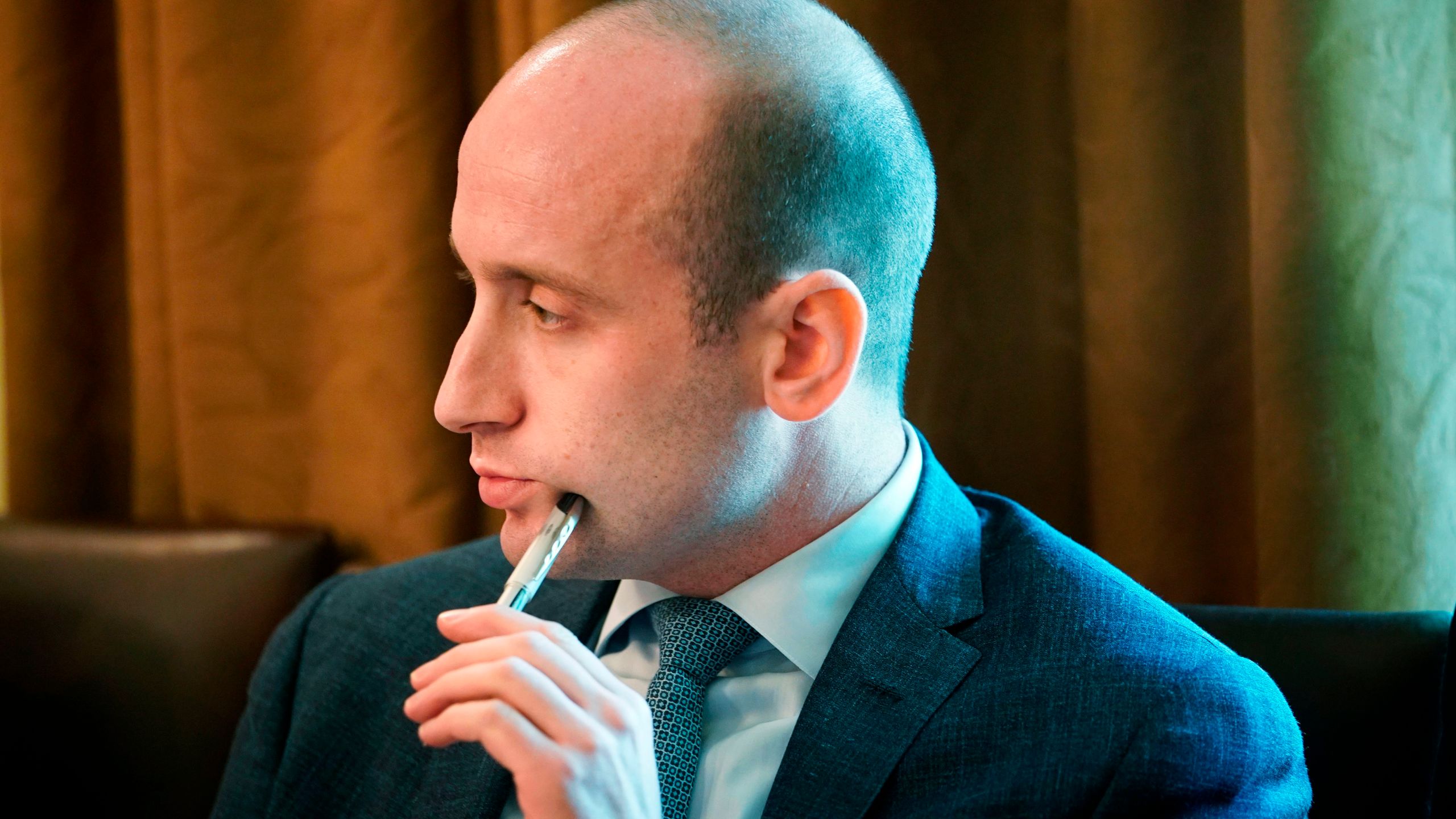 Senior adviser Stephen Miller attends a cabinet meeting at the White House on Aug. 16, 2018. (Credit: MANDEL NGAN/AFP/Getty Images)