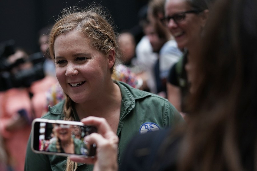 Comedian Amy Schumer participates in a protest against the confirmation of Supreme Court nominee Judge Brett Kavanaugh on Oct. 4, 2018 at the Hart Senate Office Building on Capitol Hill. (Credit: Alex Wong/Getty Images)