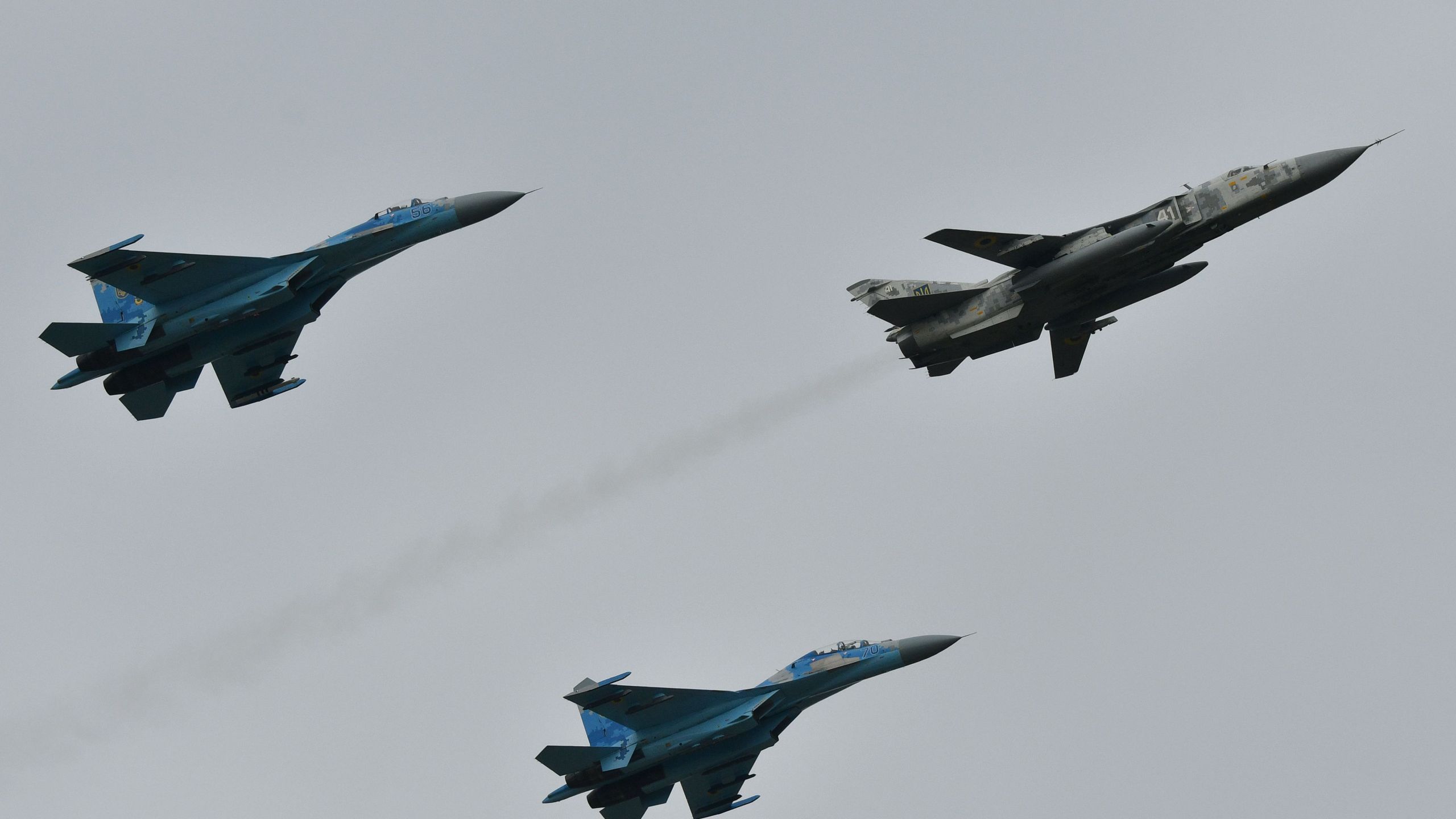 Air force exercises by the United States and other NATO countries take place at the Starokostyantyniv military airbase in Ukraine as part of Clear Sky-2018 on Oct.12, 2018. (Credit: GENYA SAVILOV/AFP/Getty Images)