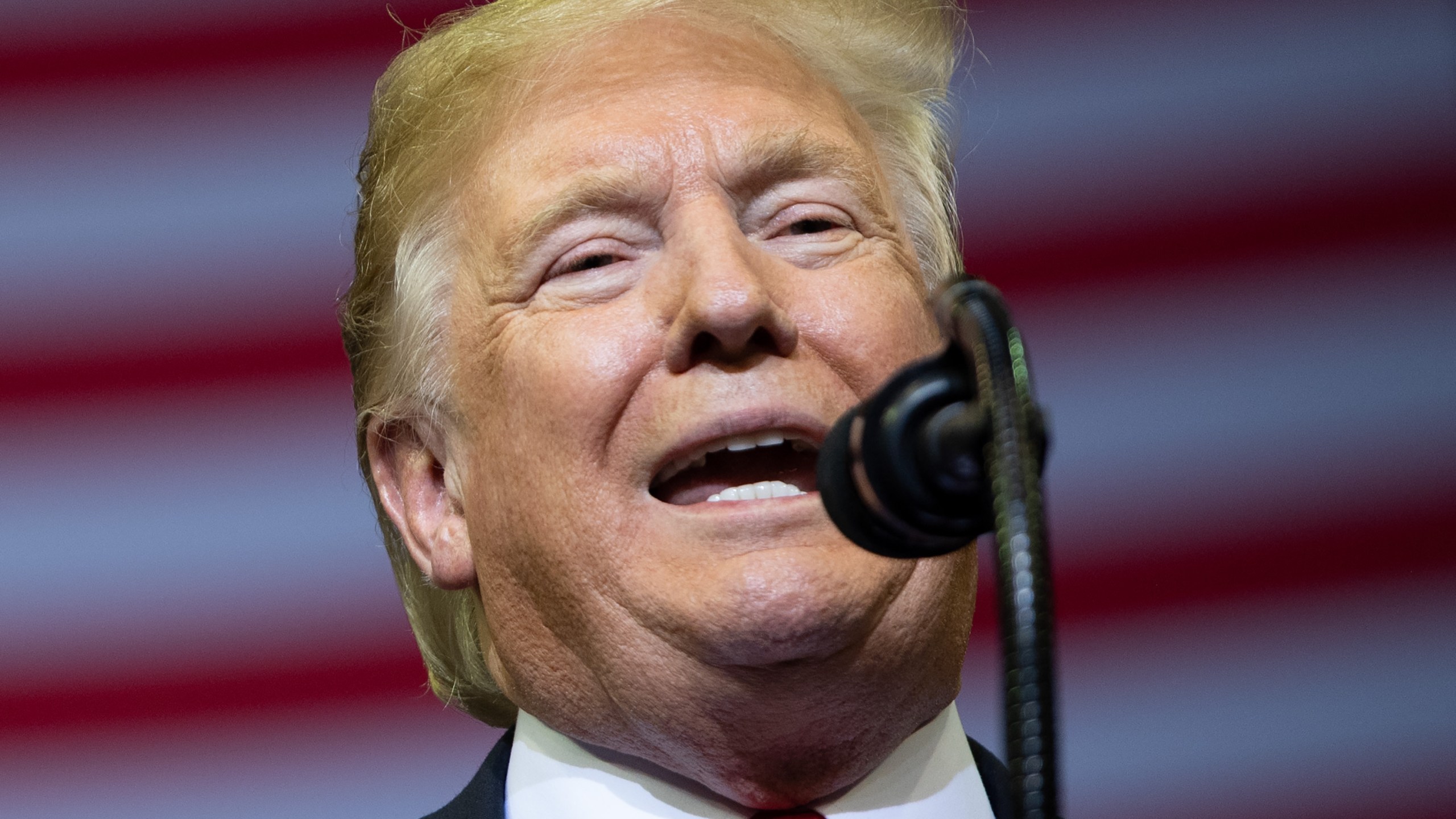 US President Donald Trump speaks during a campaign rally at the Toyota Center in Houston, Texas, on October 22, 2018. (Credit: SAUL LOEB/AFP/Getty Images)