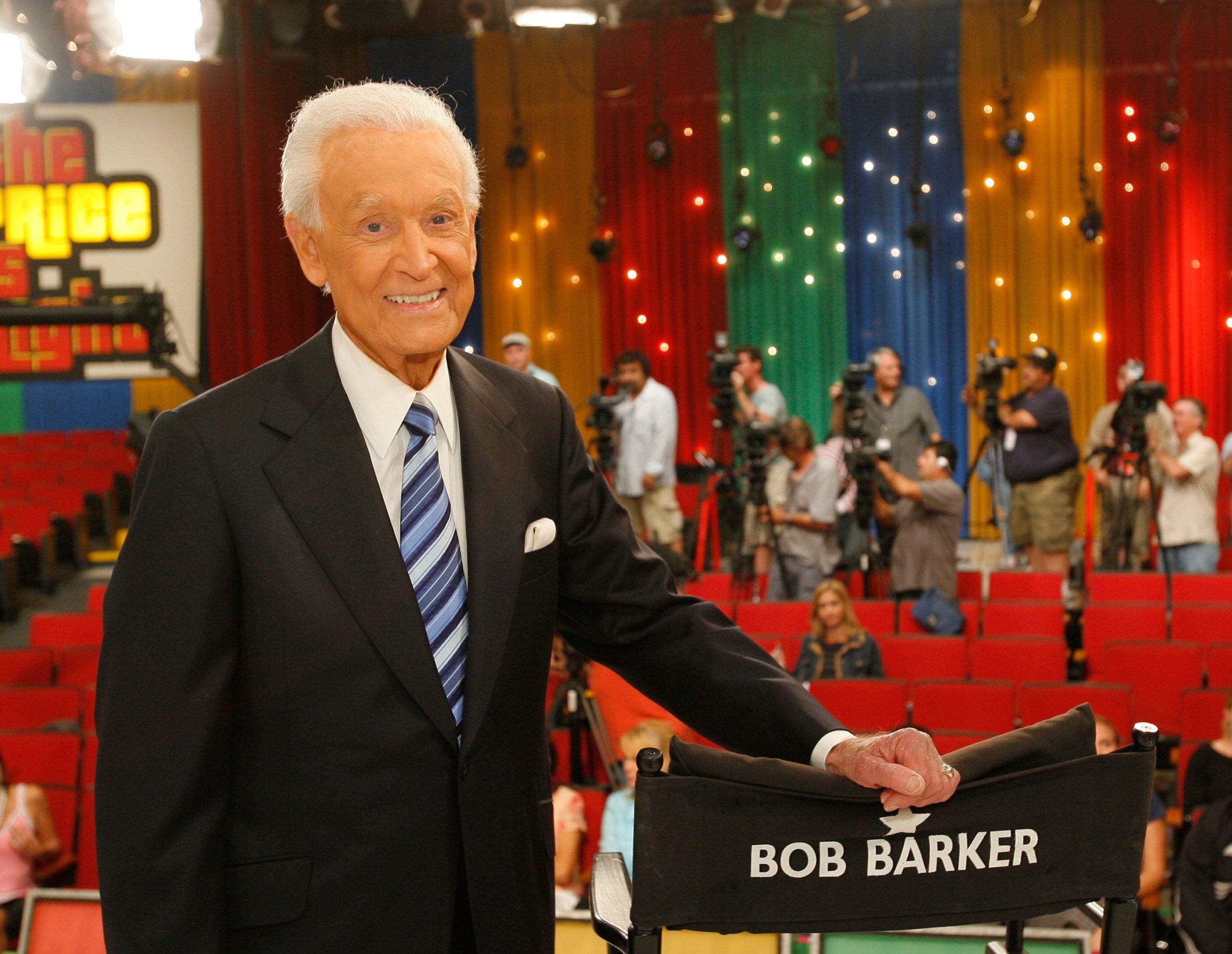 Television host Bob Barker poses for photographers at his last taping of "The Price is Right" at the CBS Television City Studios in Los Angeles on June 6, 2007. Barker hosted the "The Price is Right" for 35 years. (Credit: Mark Davis / Getty Images)