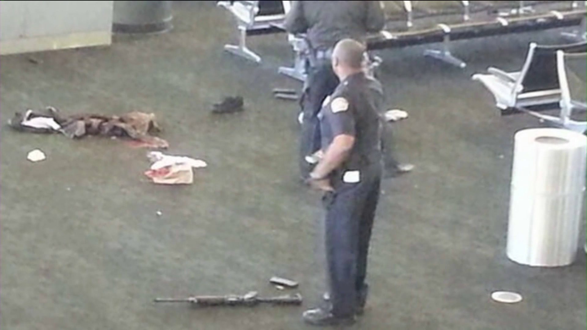 Authorities respond to a shooting at LAX on Nov. 1, 2013.