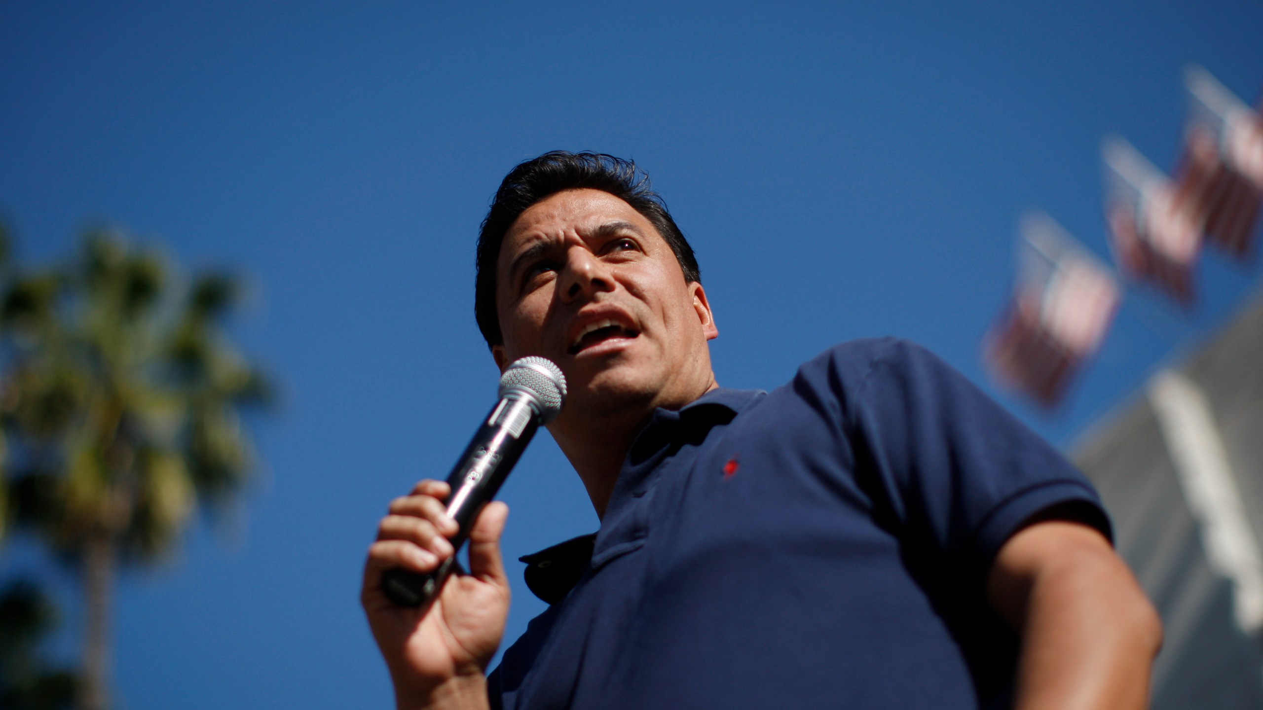 Los Angeles Councilman Jose Huizar speaks on the steps of City Hall during a rally on February 17, 2013 in Los Angeles.(Credit: David McNew/Getty Images)