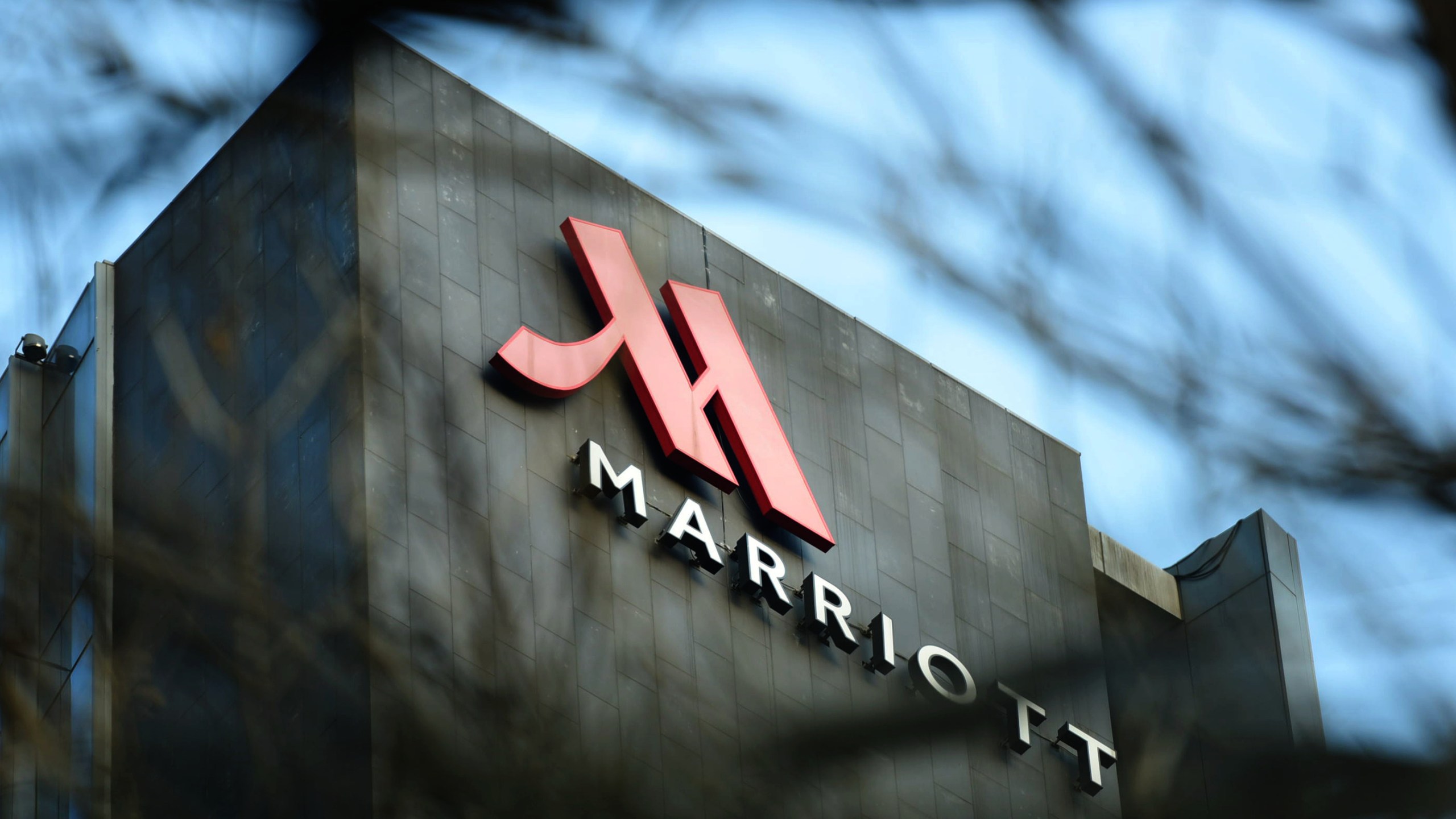 This photo taken on January 11, 2018 shows a Marriott logo in Hangzhou in China's Zhejiang province. (Credit: /AFP/Getty Images)