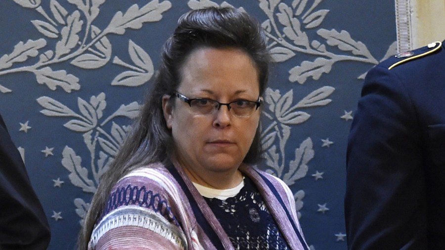 Kim Davis is seen in a file photo from 2016. (Credit: SAUL LOEB/AFP/Getty Images)