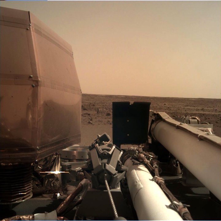 NASA released this image taken by the Insight lander following its touchdown on the Martian surface on Nov. 26, 2018.