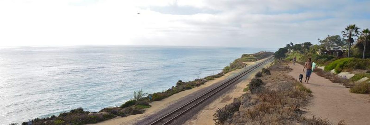 The tracks used by Amtrak through Del Mar are seen in an undated photo. (Credit: Christopher Reynolds / Los Angeles Times)