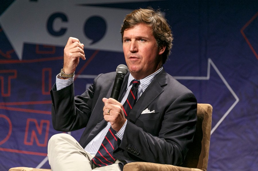 Tucker Carlson speaks onstage during Politicon 2018 at Los Angeles Convention Center on October 21, 2018 in Los Angeles, California. (Credit: Rich Polk/Getty Images for Politicon)