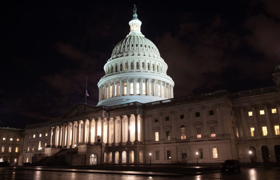 The US Capitol is seen ahead of a possible government shutdown, in Washington, DC, December 21, 2018. (Credit: Saul Loeb/AFP/Getty Images)