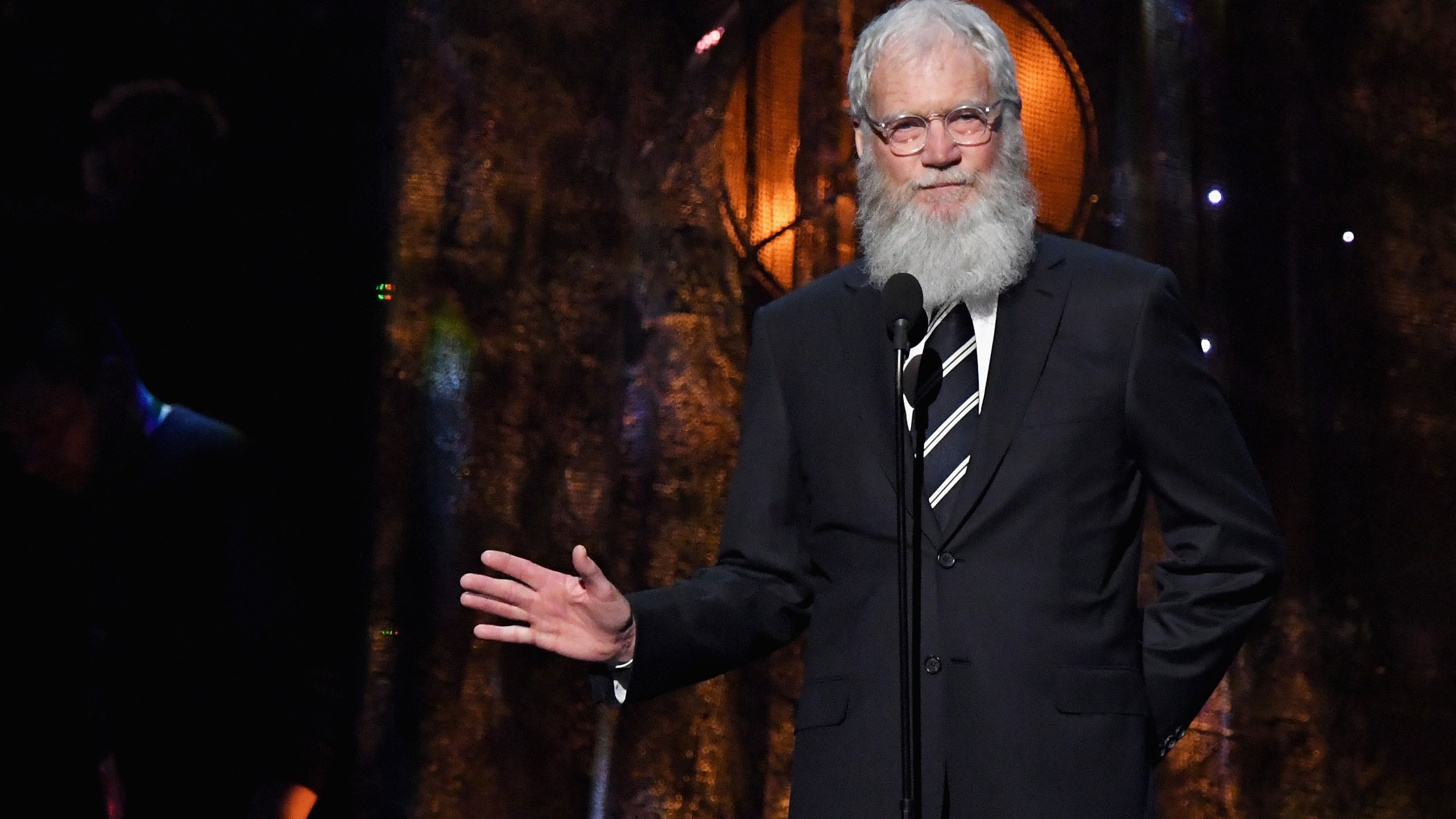 David Letterman speaks onstage at the 32nd Annual Rock & Roll Hall Of Fame Induction Ceremony at Barclays Center on April 7, 2017. (Credit: Mike Coppola/Getty Images)