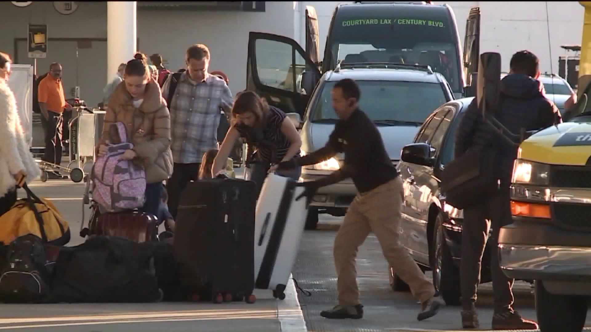 Holiday travelers head out of Los Angeles from LAX on Dec. 26, 2018.