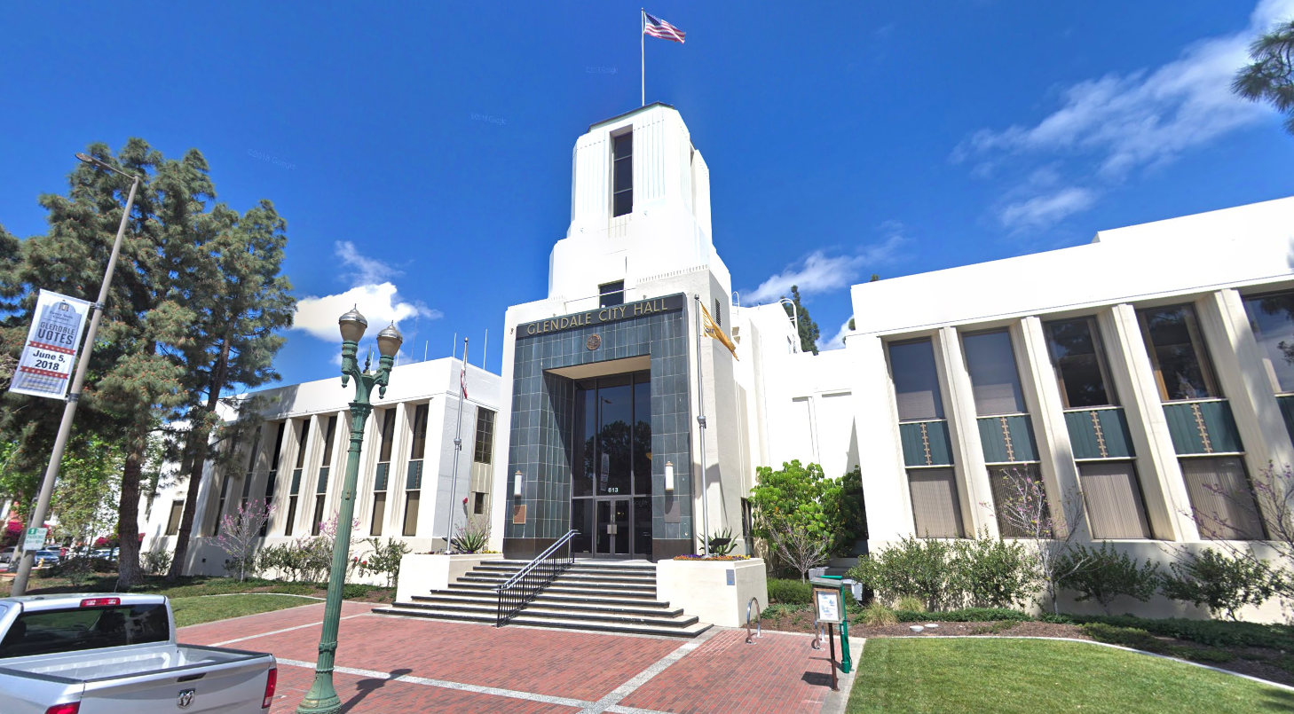 Glendale City Hall as pictured in a Google Street View map in December of 2018.