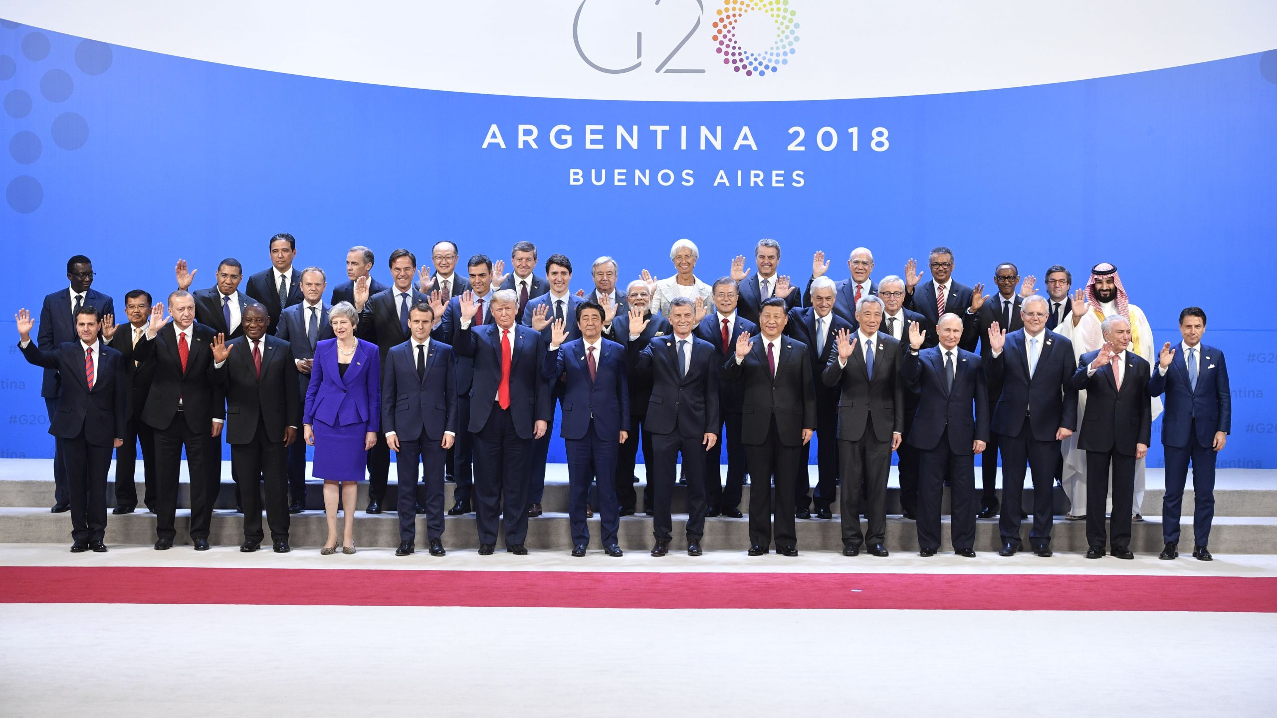 Participants of the G20 Leaders' Summit in Buenos Aires, pose for a family photo on Nov. 30, 2018.(Credit: ALEXANDER NEMENOV/AFP/Getty Images)