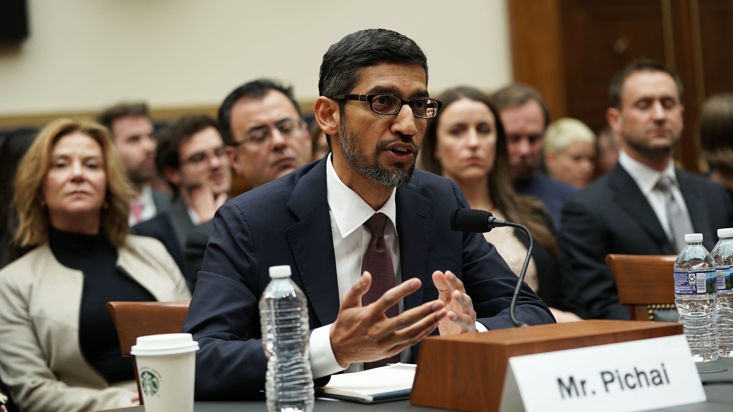 Google CEO Sundar Pichai testifies before the House Judiciary Committee at the Rayburn House Office Building on Dec. 11, 2018. (Credit: Alex Wong/Getty Images)