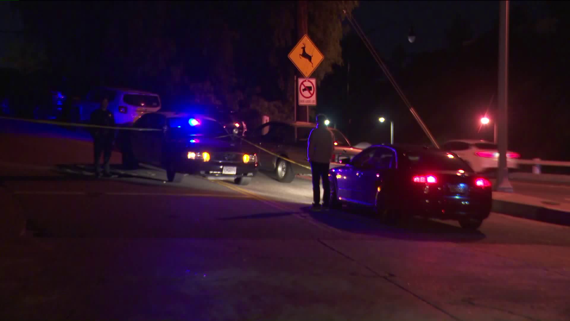 Authorities investigate the death of a Los Angeles School Police Department officer at Valley View Elementary School in Hollywood Hills on Dec. 9, 2018.