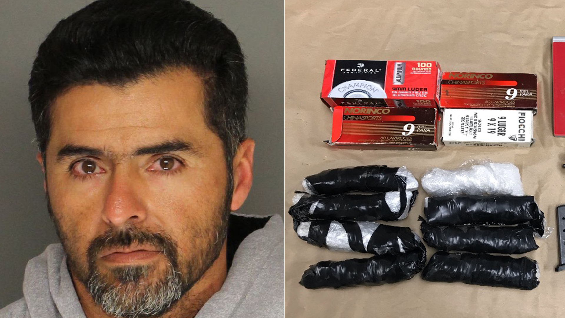 Julio Cesar Aguilar-Lopez, 38, of Santa Maria is pictured alongside the meth officials have accused him of dealing in Santa Maria. The photos were released by the Santa Barbara County Sheriff's Office on Dec. 21, 2018.