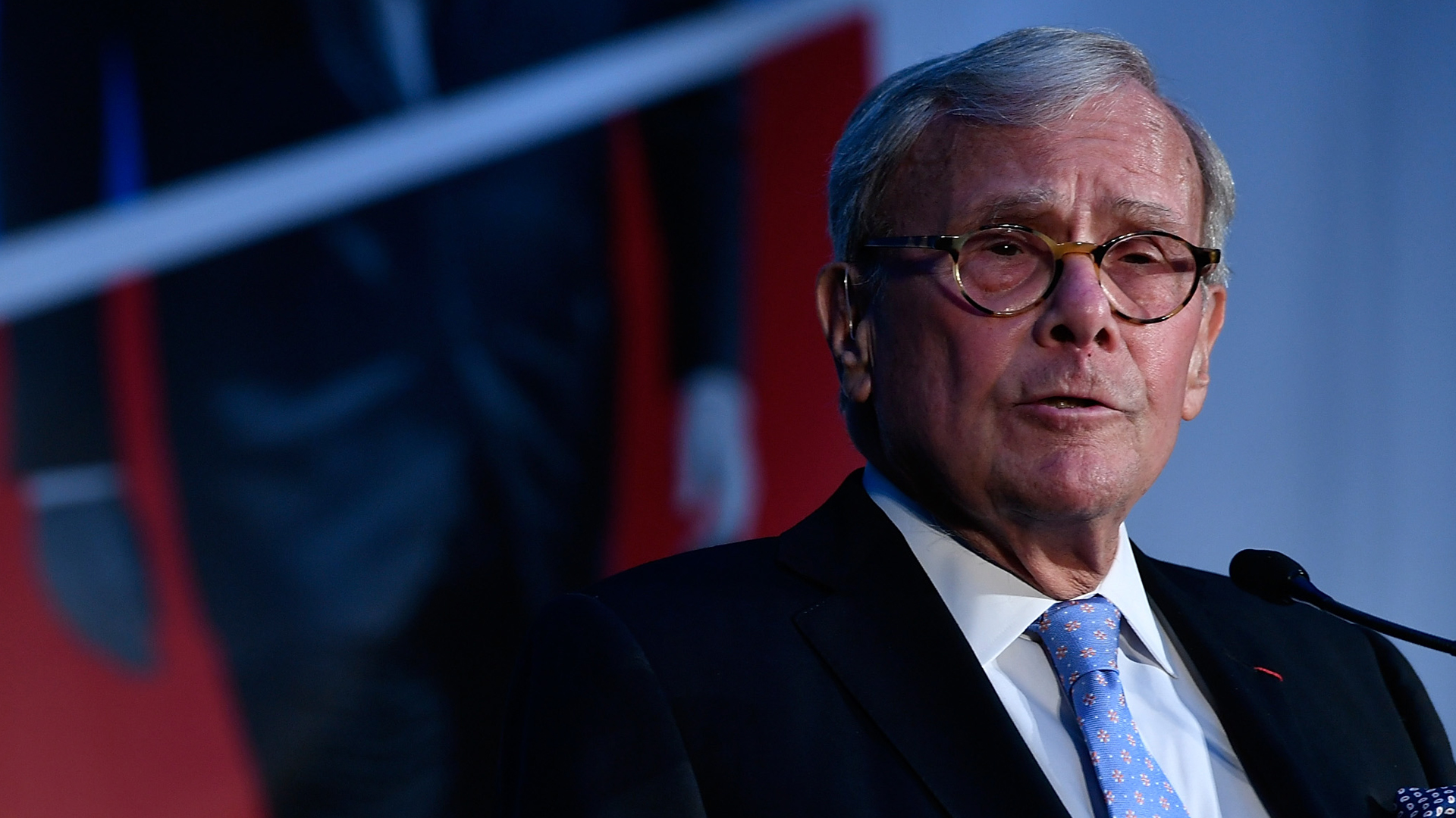 NBC anchor and author Tom Brokaw speaks at American Visionary: John F. Kennedy's Life and Times debut gala at Smithsonian American Art Museum on May 2, 2017, in Washington, D.C. (Credit: Larry French/Getty Images for WS Productions)