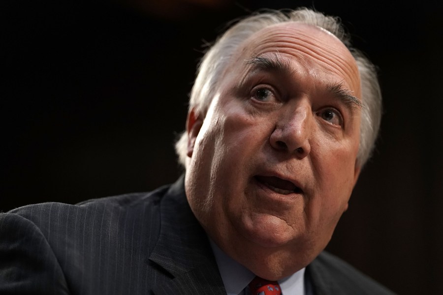 Interim President of Michigan State University and former Michigan Gov. John Engler testifies during a hearing before a Senate subcommittee on July 24, 2018. (Credit: Alex Wong / Getty Images)