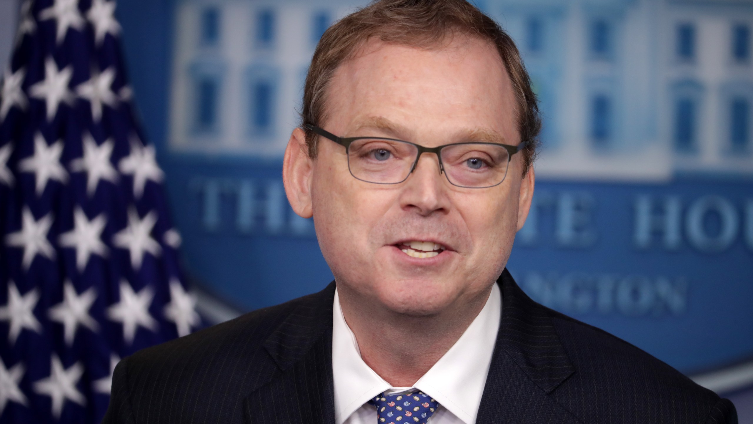 White House Council of Economic Advisers Chairman Kevin Hassett briefs reporters about the Trump Administration's economic policy during a news conference in the Brady Press Briefing Room at the White House September 10, 2018 in Washington, DC. (Credit: Chip Somodevilla/Getty Images)