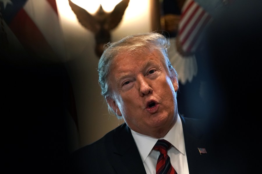 President Donald Trump hosts a round-table discussion on border security and safe communities with State, local, and community leaders in the Cabinet Room of the White House on January 11, 2019 in Washington, DC. As the second-longest government shut down continues, Democrats and Republicans have not found a compromise for border security funding and President Donald Trump's proposed wall on the U.S.-Mexico border. (Credit: Alex Wong/Getty Images)