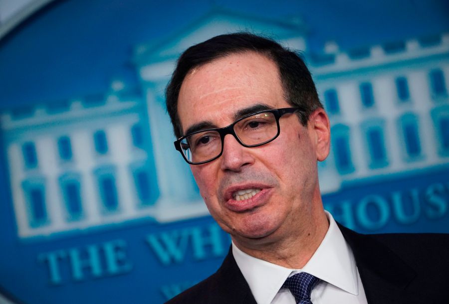 U.S. Secretary of the Treasury Steven Mnuchin takes a question during a briefing in the Brady Briefing Room of the White House in Washington, D.C. on January 28, 2019. (Credit: MANDEL NGAN/AFP/Getty Images)