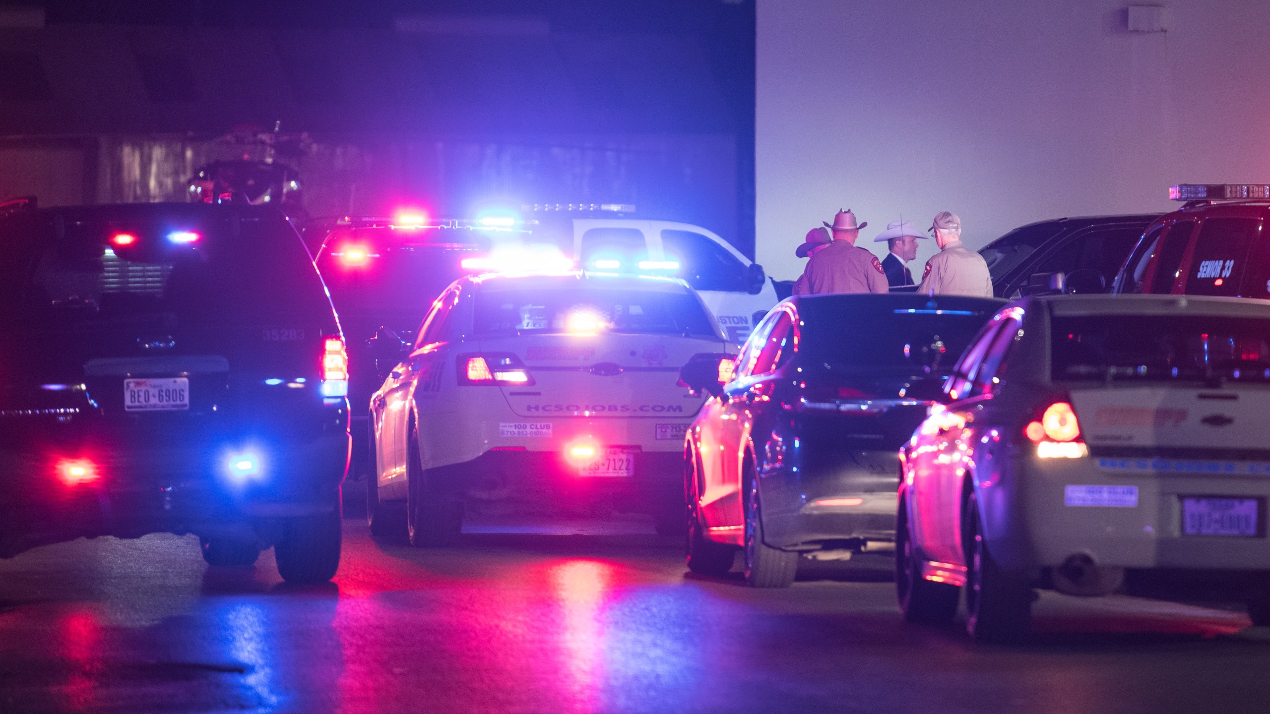 Law enforcement personnel work at the scene of a shooting where five Houston police officers were shot Jan. 28, 2019, in Houston, Texas.(Credit: Loren Elliott/Getty Images)