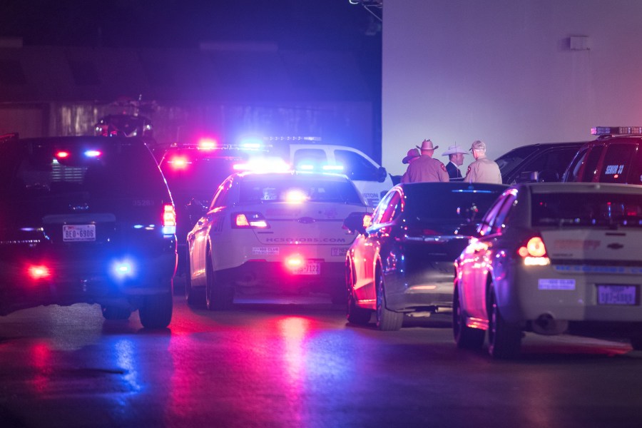 Law enforcement personnel work at the scene of a shooting where five Houston police officers were shot Jan. 28, 2019, in Houston, Texas.(Credit: Loren Elliott/Getty Images)