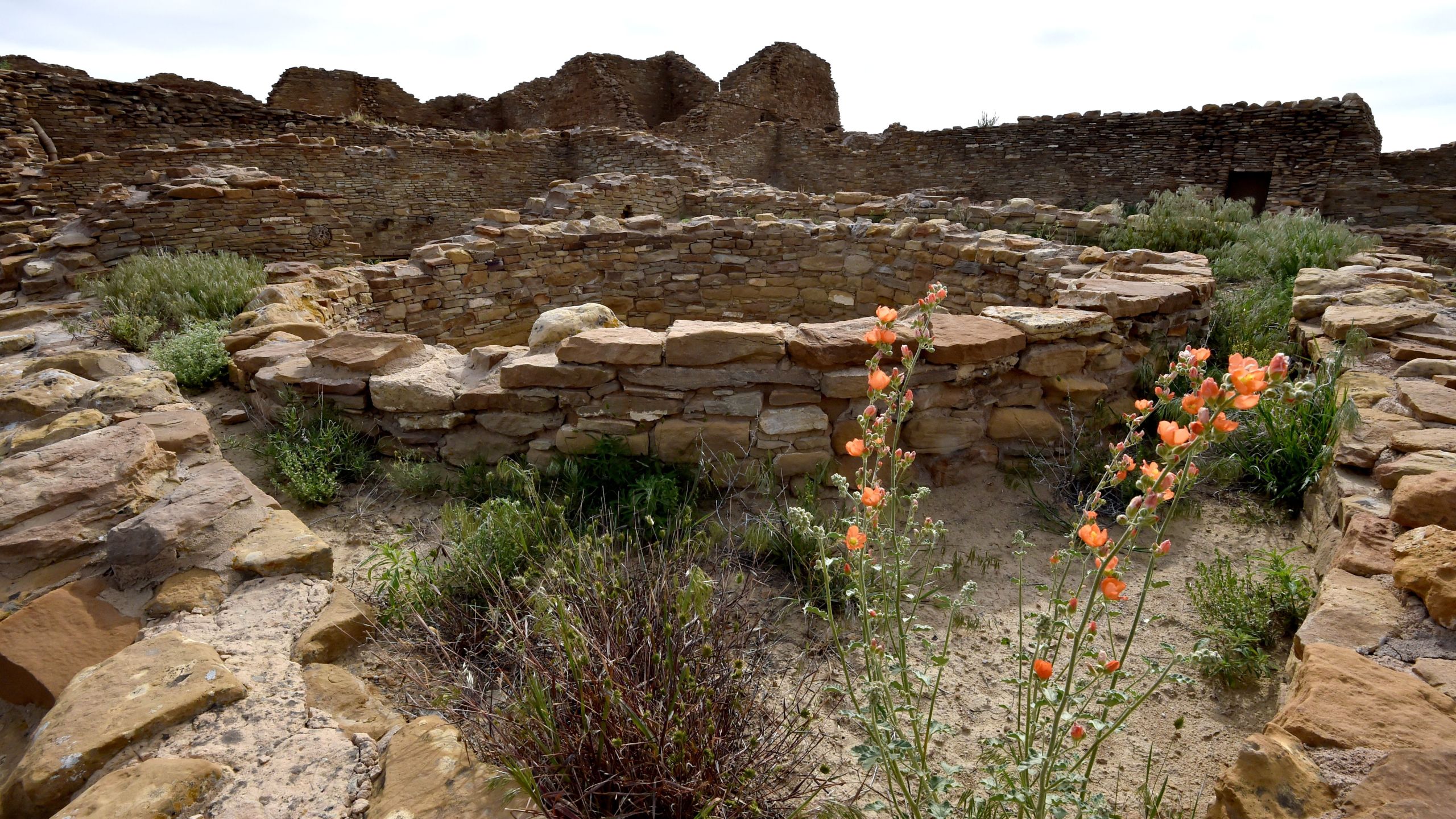 The ruins of Pueblo del Arroyo house built by Ancient Puebloan People is seen at Chaco Culture National Historical Park on May 20, 2015. (Credit: Mladen Antonov/AFP/Getty Images)