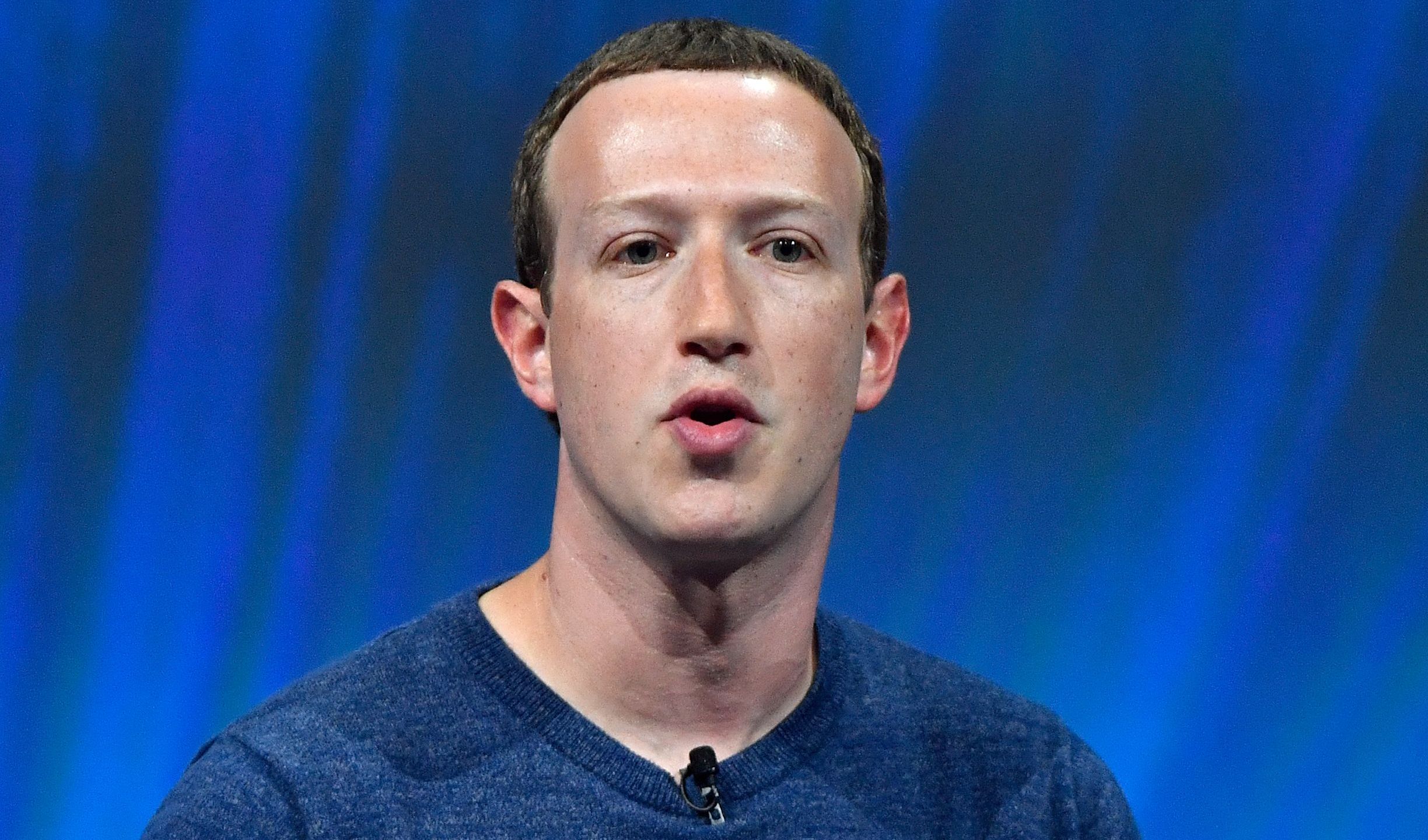 Facebook's CEO Mark Zuckerberg delivers his speech during the VivaTech (Viva Technology) trade fair in Paris, on May 24, 2018. (Credit: GERARD JULIEN/AFP/Getty Images)