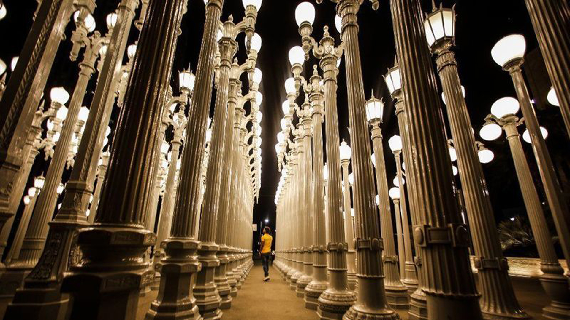 Chris Burden's "Urban Light" installation at LACMA is seen in this file photo. (Los Angeles Times)