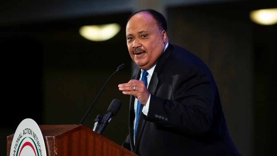 Martin Luther King III speaks at the annual National Action Network Breakfast on Jan. 21, 2019, in Washington, D.C. (Credit: Al Drago/Getty Images)