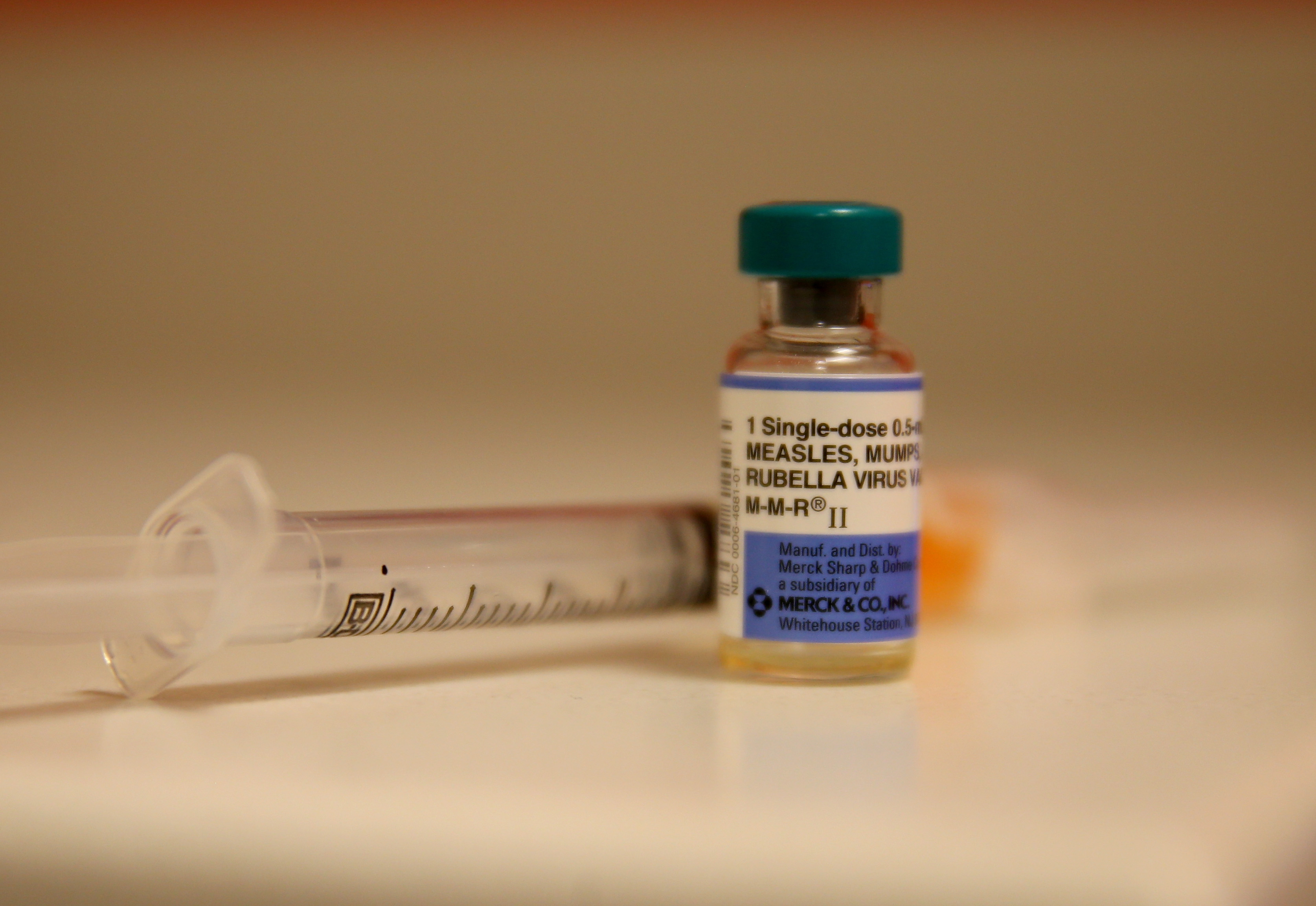 In this photo illustration, a bottle containing a measles vaccine is seen at the Miami Children's Hospital on January 28, 2015 in Miami, Florida. (Creit: Joe Raedle/Getty Images)