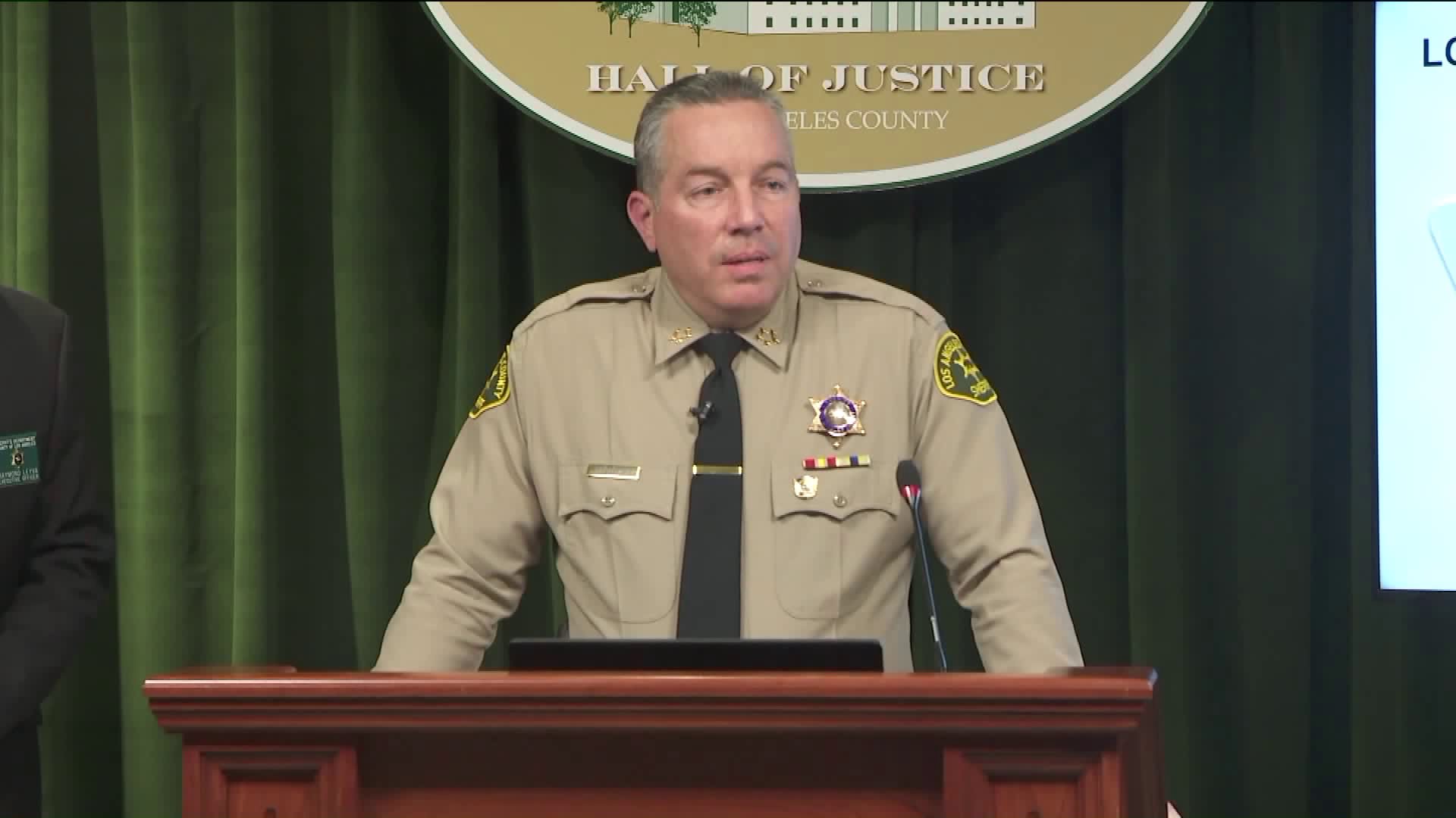 Los Angeles County Sheriff Alex Villanueva delivers his "State of the LASD" address in Los Angeles on Jan. 30, 2019.