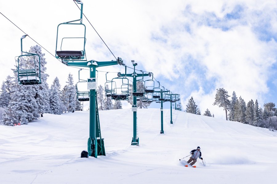 Big Bear Mountain Resort tweeted this image of ski lifts and a skier on Feb. 23, 2019.