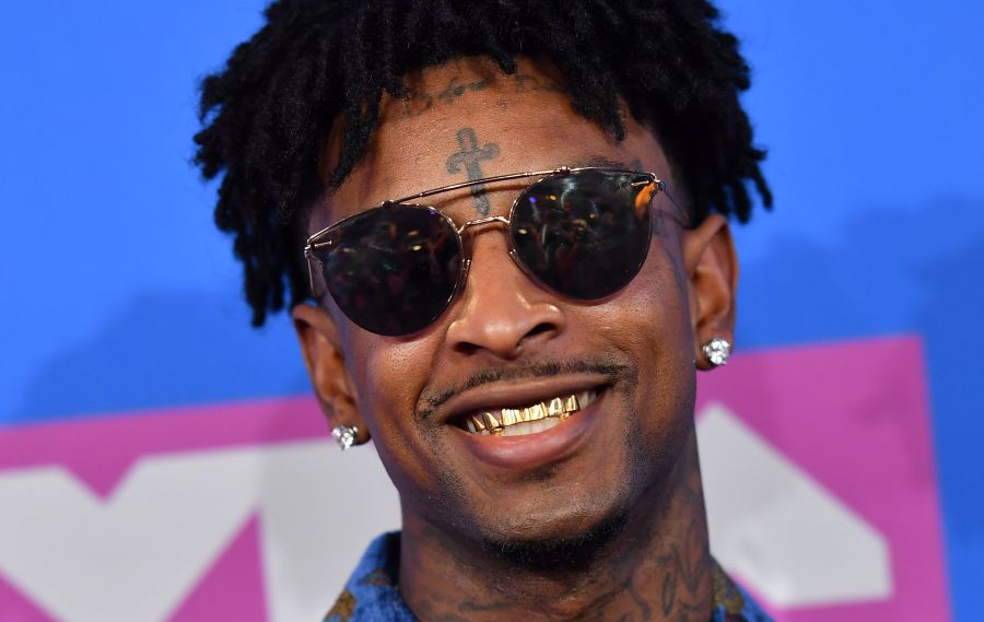 21 Savage attends the 2018 MTV Video Music Awards at Radio City Music Hall on Aug. 20, 2018 in New York City. (Credit: ANGELA WEISS/AFP/Getty Images)