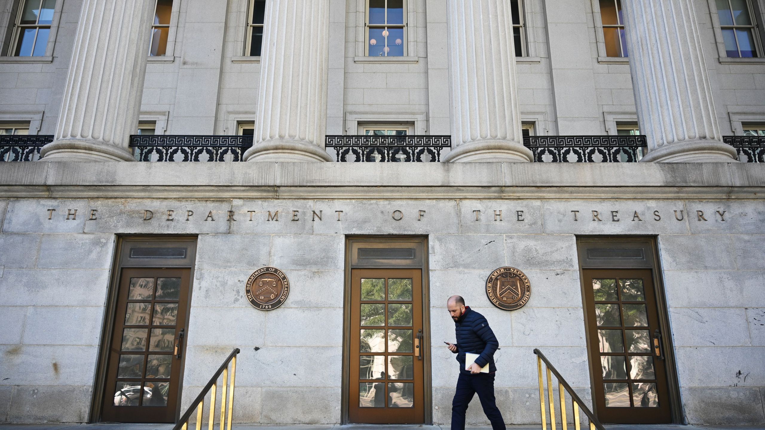 An Oct. 18, 2018 photo shows the U.S. Treasury Department building in Washington, D.C. (Credit: Mandel Ngan/AFP/Getty Images)