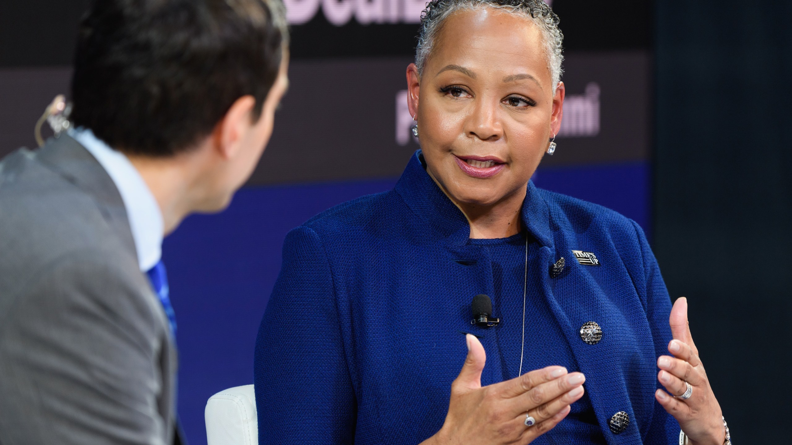 Lisa Borders, president and CEO of Time's Up speaks onstage during the 2018 New York Times Dealbook on Nov. 1, 2018, in New York City. (Credit: Michael Cohen/Getty Images for The New York Times)